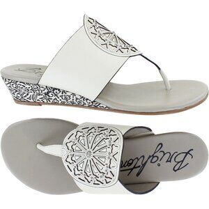 Brighton Bone White Lucera Laser Wedges Ferrara Collection 9.5M NWT $185